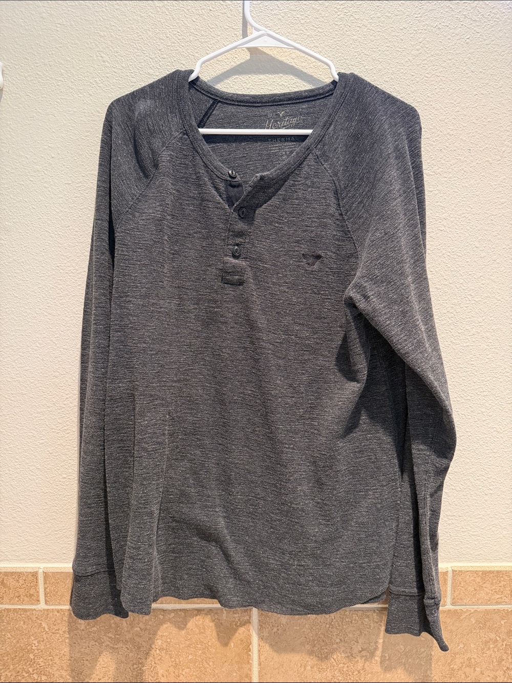 American Eagle Outfitters Charcoal Thermal Crew